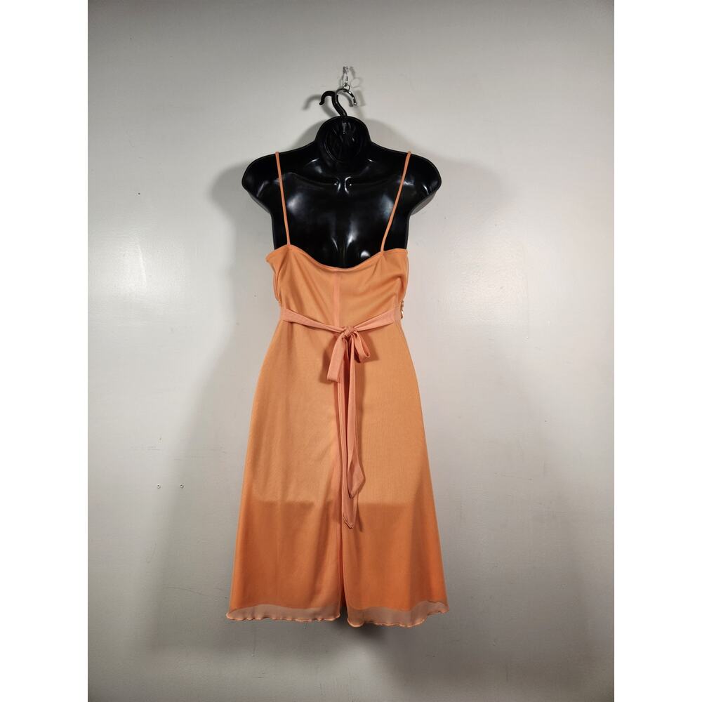 CITY TRIANGLES Chiffon Knee Length Fit Flare Cocktail Dress Women L Orange FLAWS - Picture 3 of 12